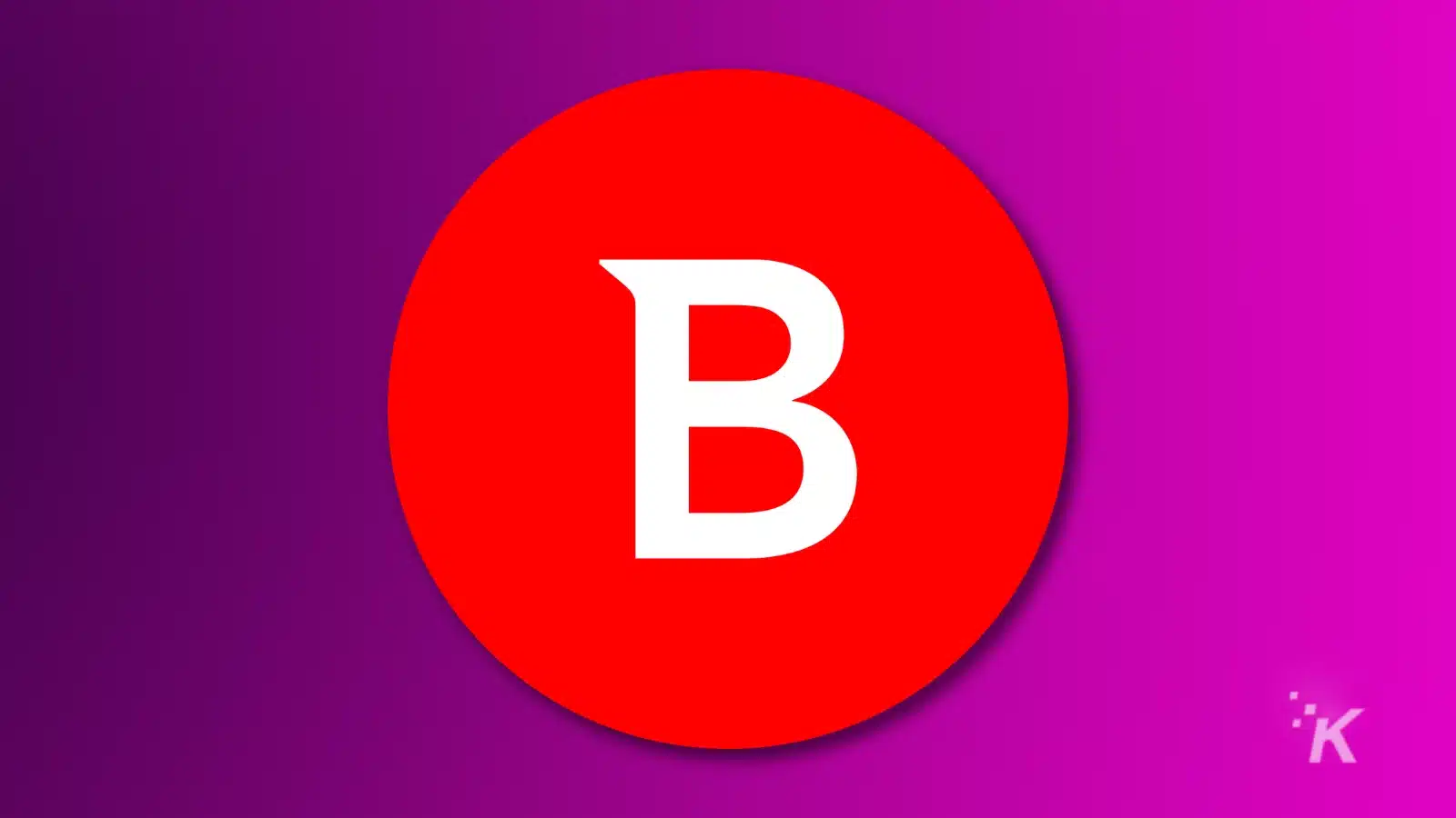 logo bitdefender dengan latar belakang ungu.