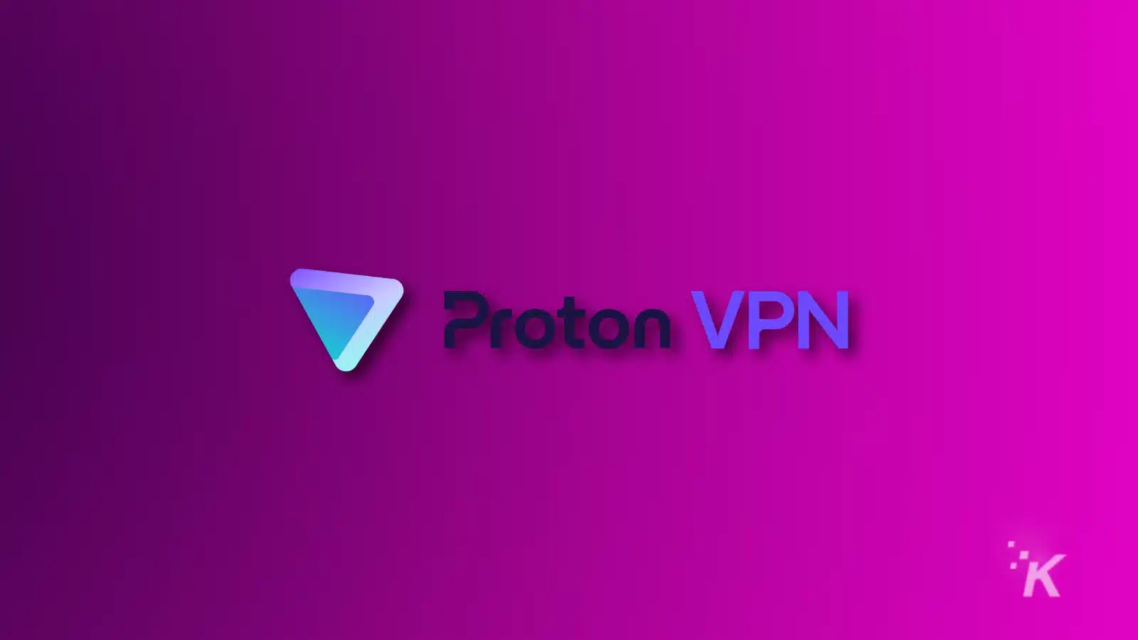 Canlı mor arka planda Proton VPN logosu.