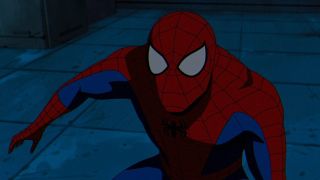 ภาพหน้าจอของ Spider-Man ที่วางตัวใน X-Men 97 ตอนที่ 8