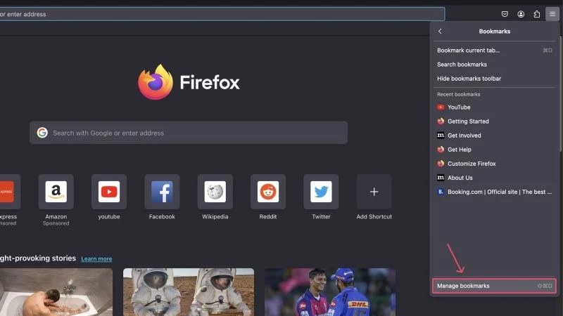 manage firefox bookmarks