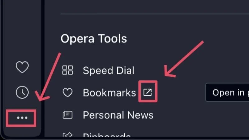 opera bookmark settings