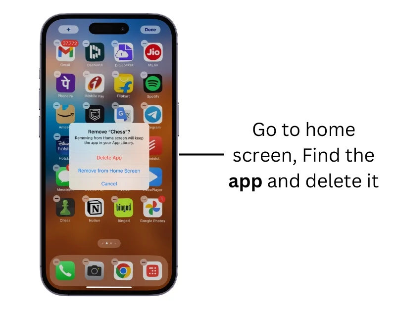 delete apps on the iphone