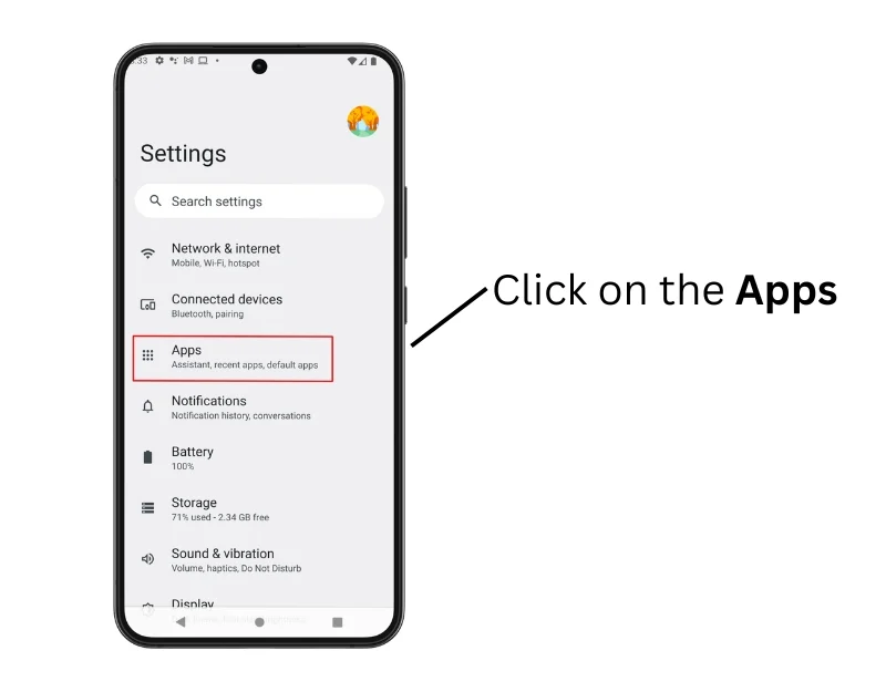 apps settings on phone