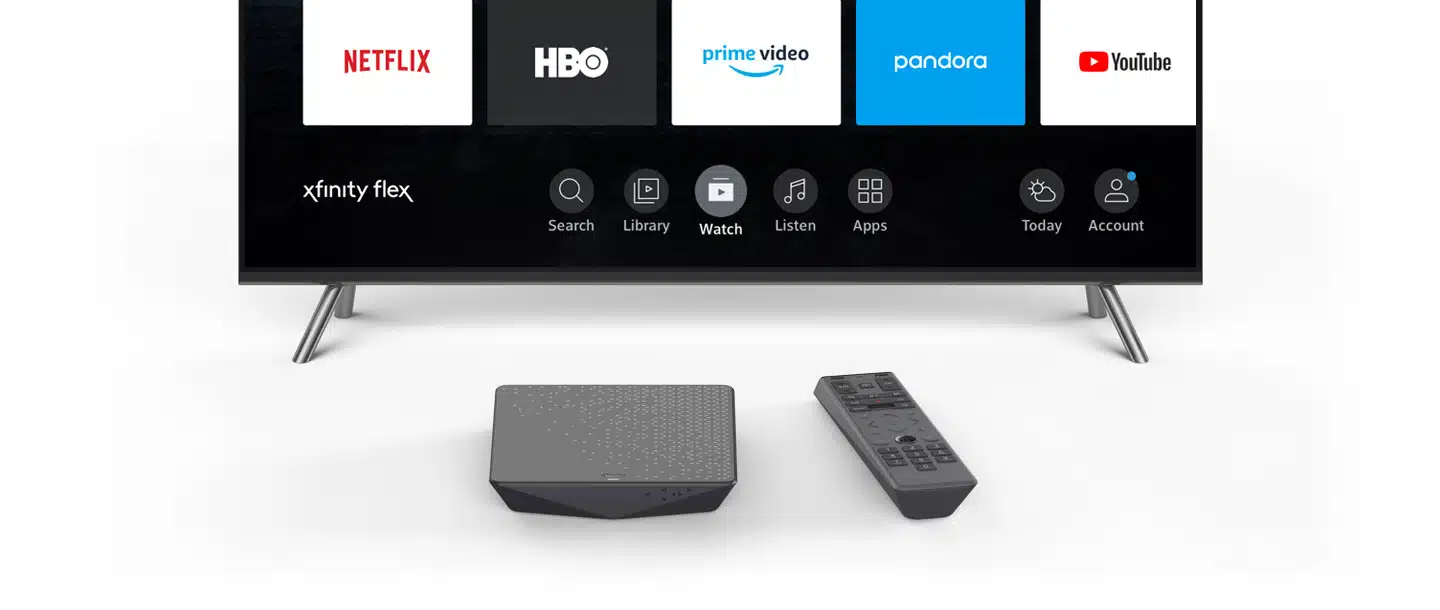 comcast flex tv che mostra il telecomando