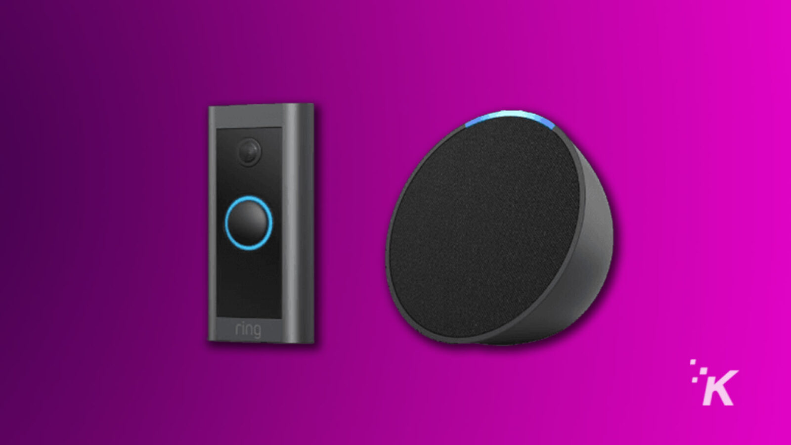 Das Ring Video Doorbell Wired-Paket mit Echo Pop