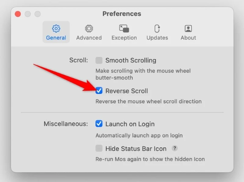 mos change scrolling direction macos