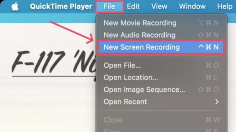 quicktime player new screen recording