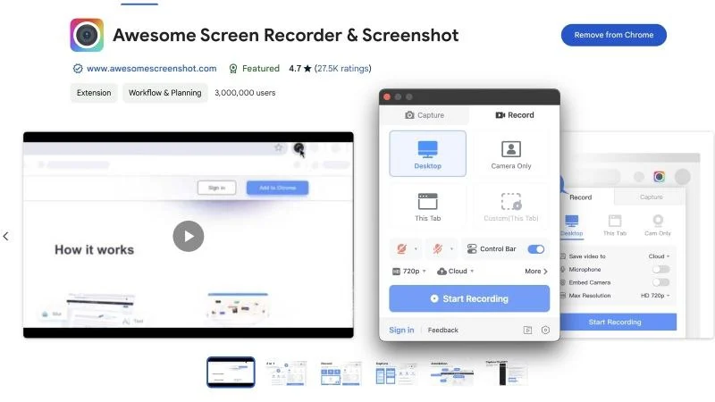 awesome screen recorder browser extension