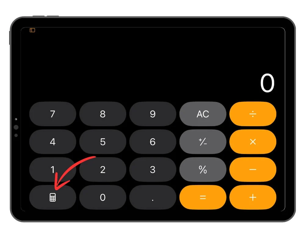 calculator icon in ipad calculator app