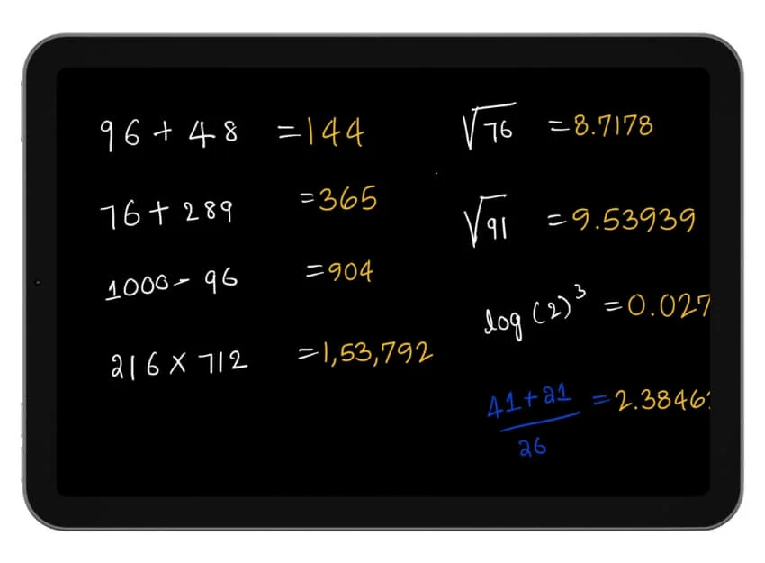 math notes basic calculations