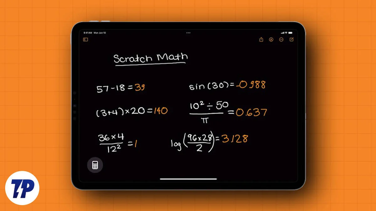 how to use math notes on ipad calculator