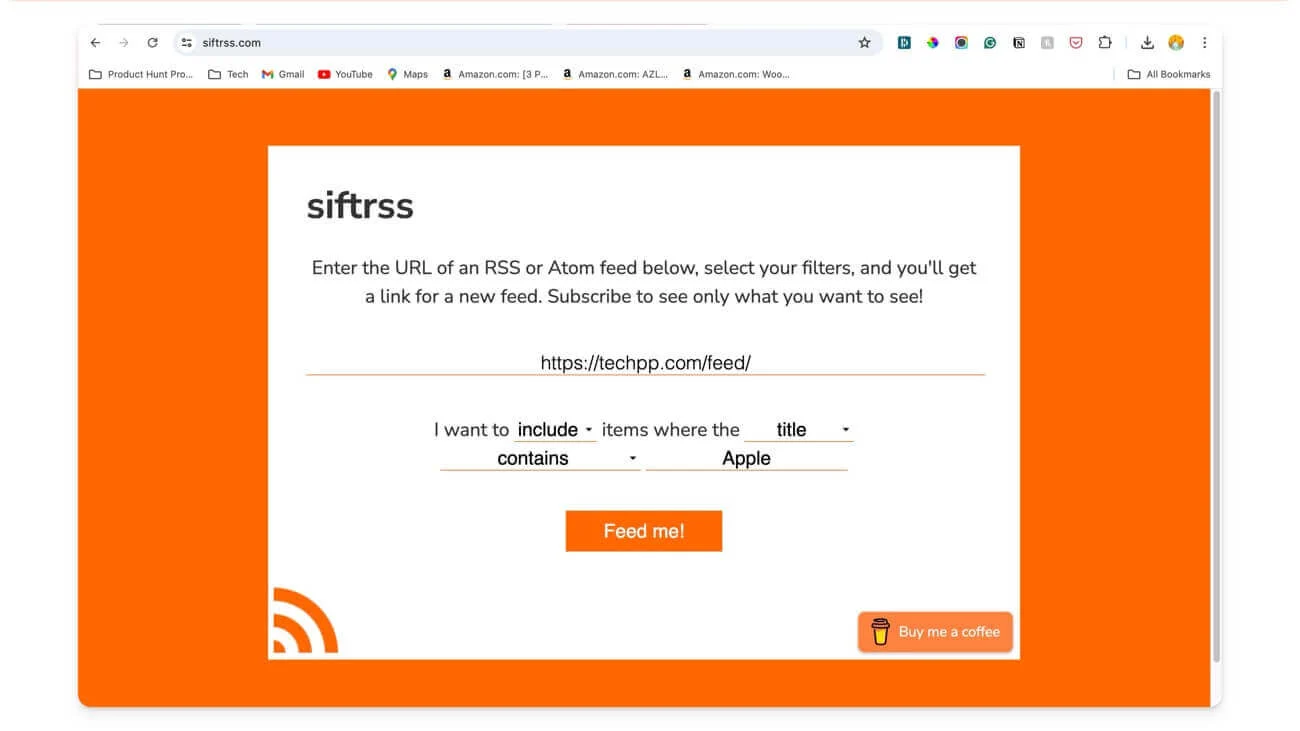 siftrss create filtered rss