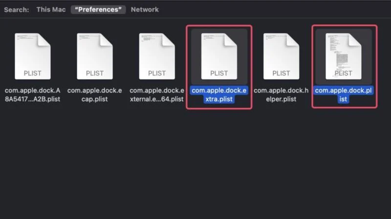 macos dock plist files