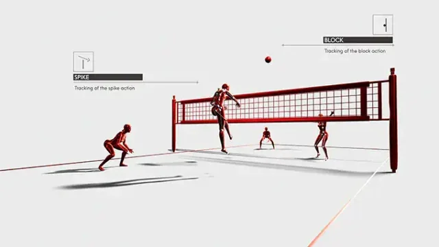 Illustration der KI von Omega, die für Beachvolleyball verwendet wird