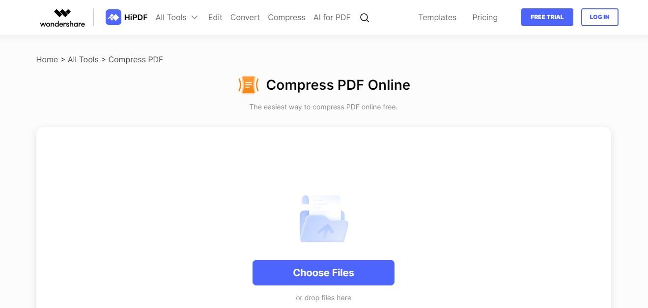 Strumento di compressione PDF online: scegli File