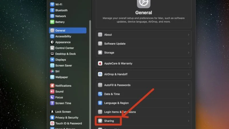 sharing settings in macos