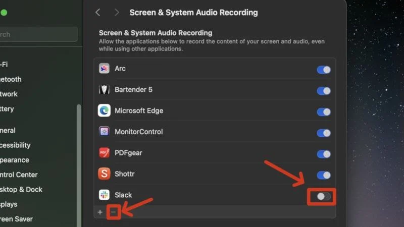 remove screen recording permissions