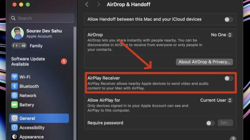 airplay settings in macos