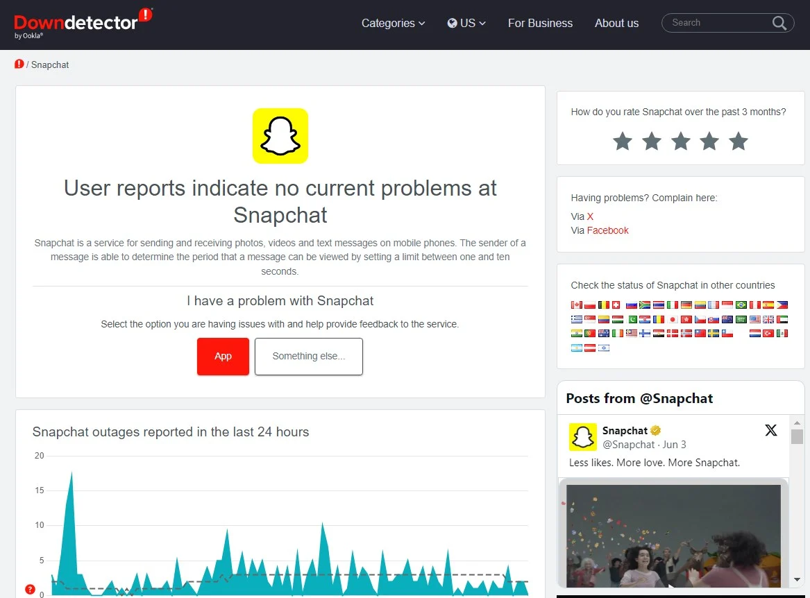 downdetector snapchat