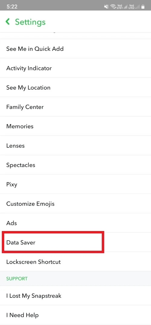 data saver snapchat