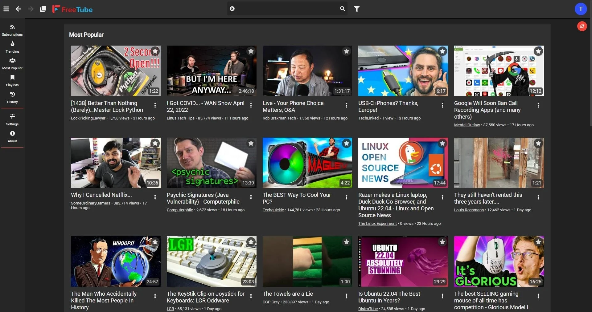 freetube ui