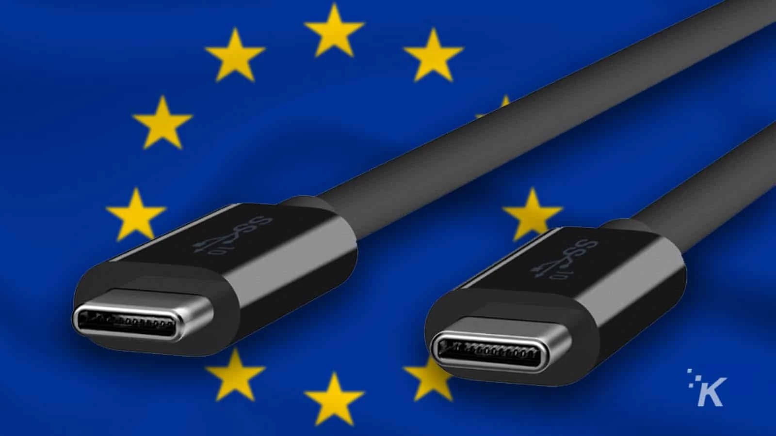 EU 旗の USB-C ケーブル