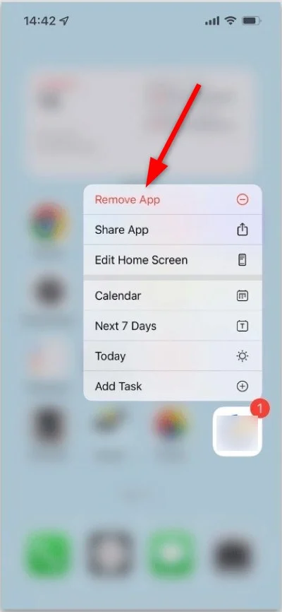 remove app from iphone