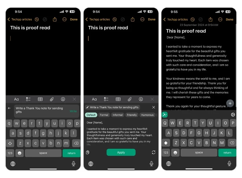 writely ai keyboard app for iphone