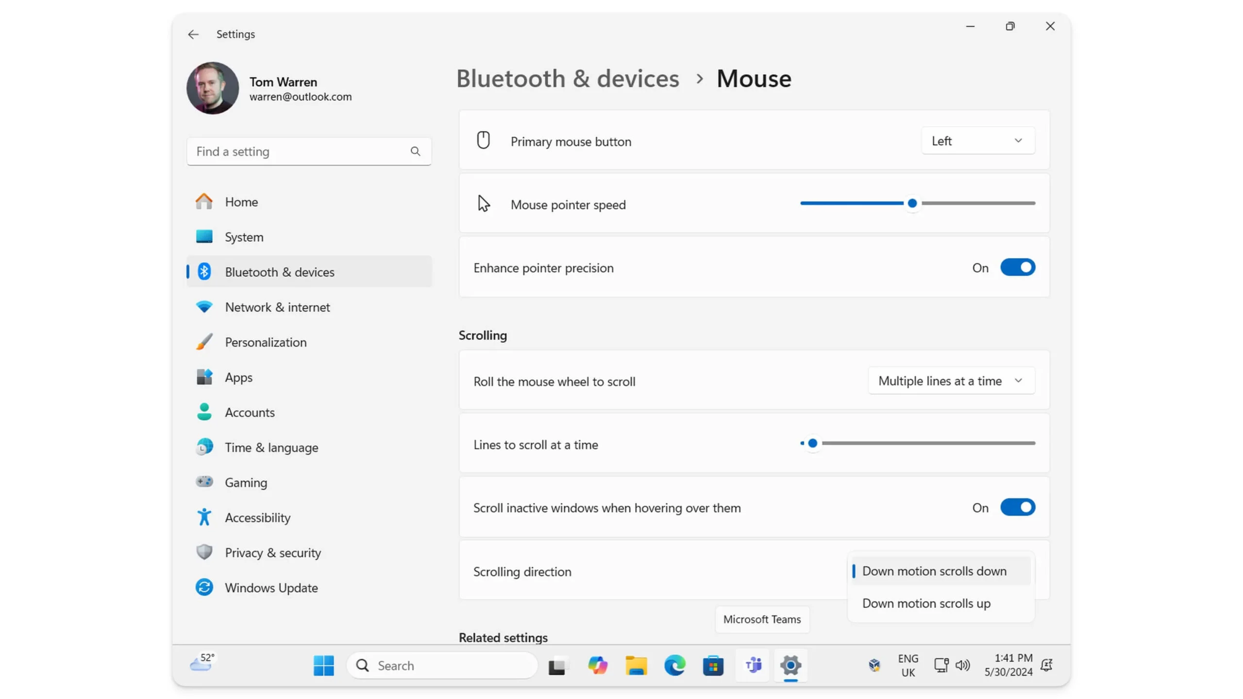 mouse and display improvements