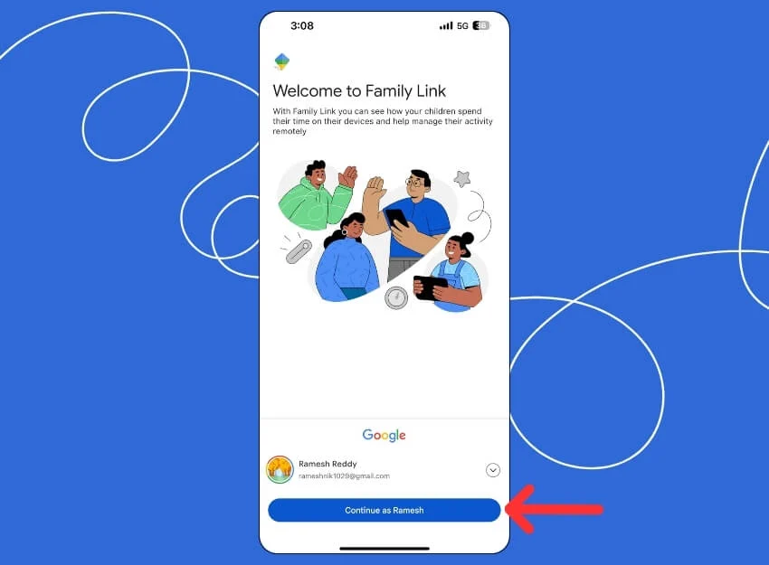 google family link sign in with your parent account