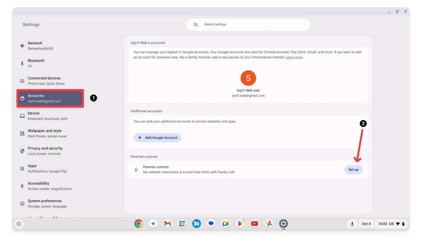 parental controls on chromebook