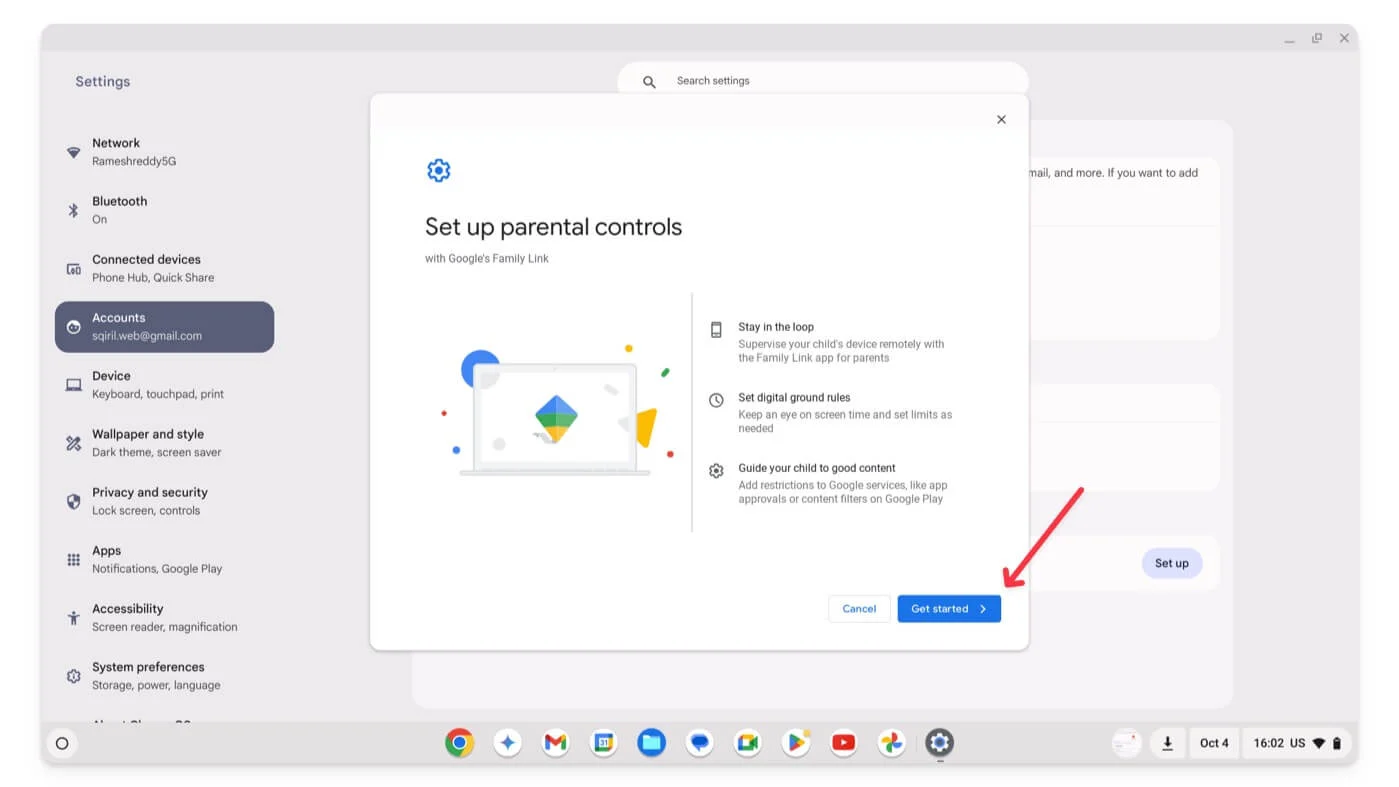 get started with parental controls on chromebook