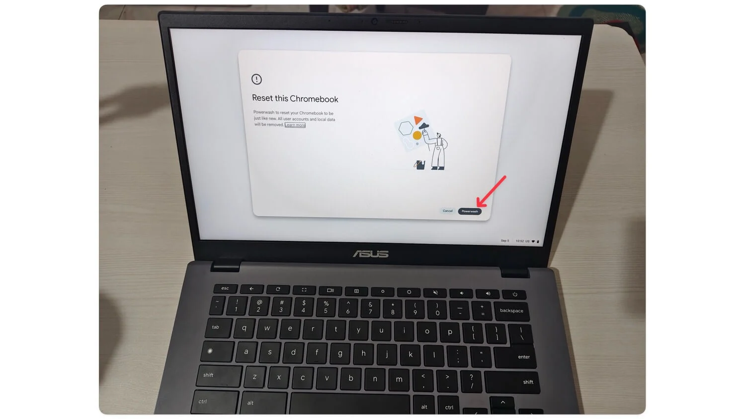 confirm chrombook reset