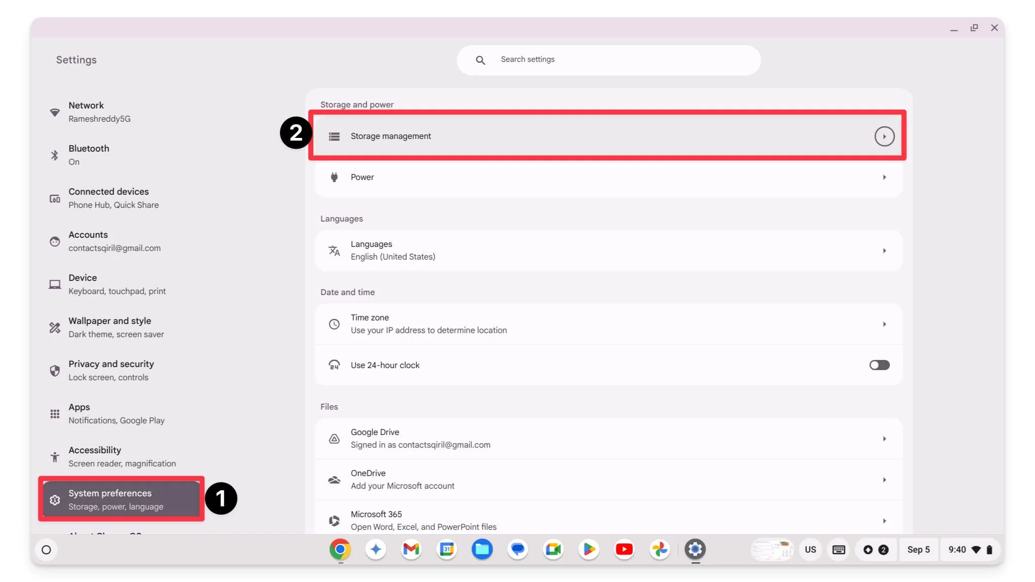 how to view storage on your chromebook