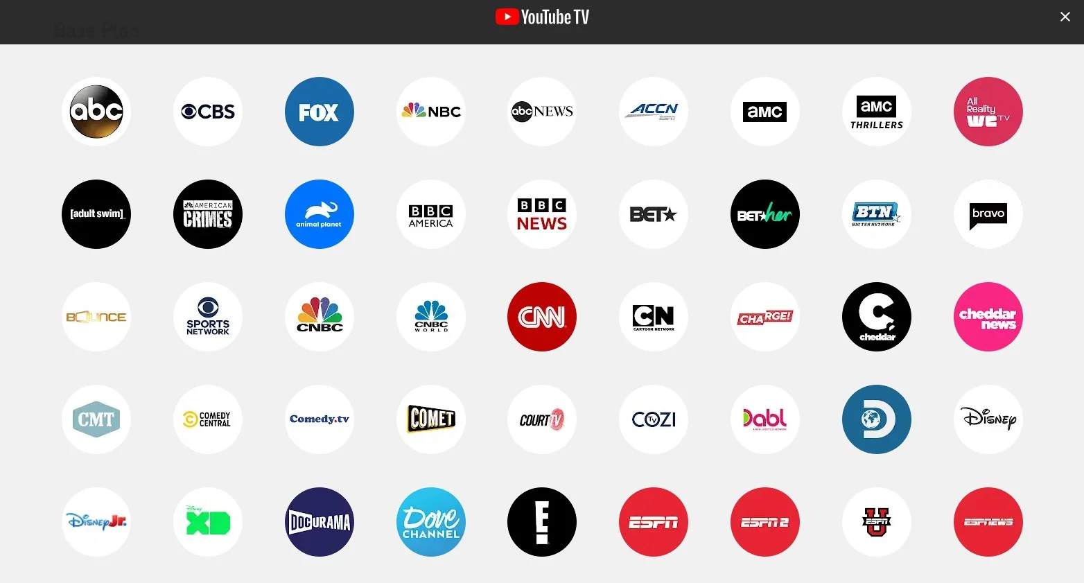 youtube tv channels