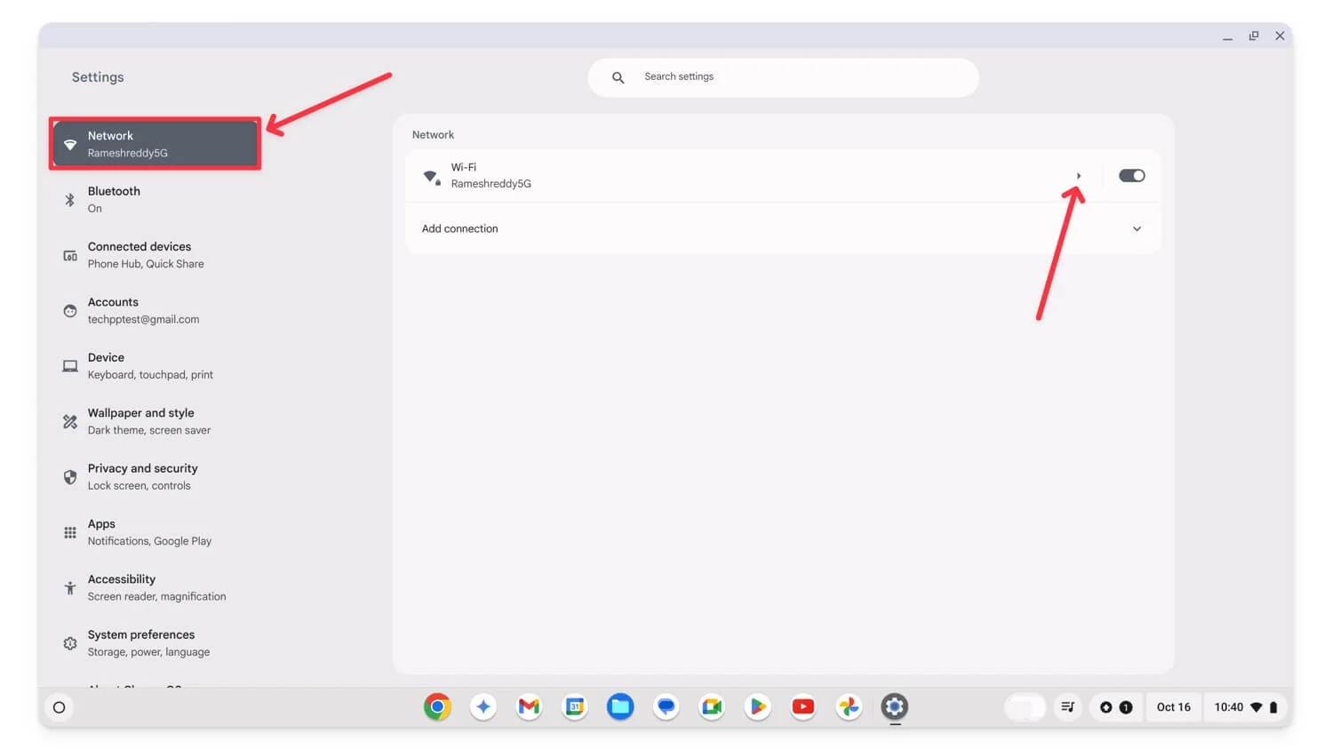 chromebook wifi connections