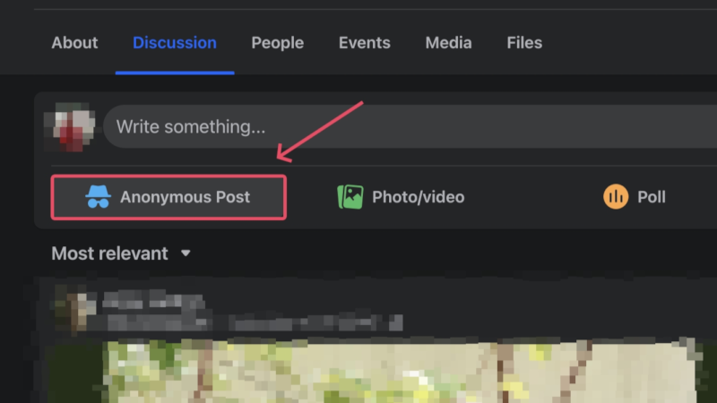 create an anonymous post on facebook website