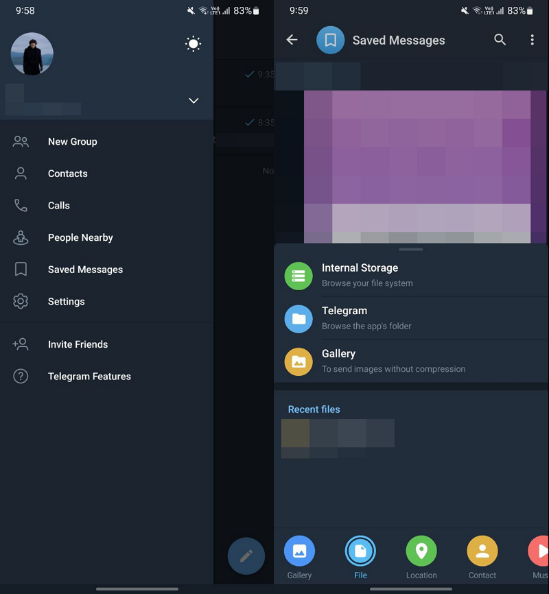 telegram saved messages