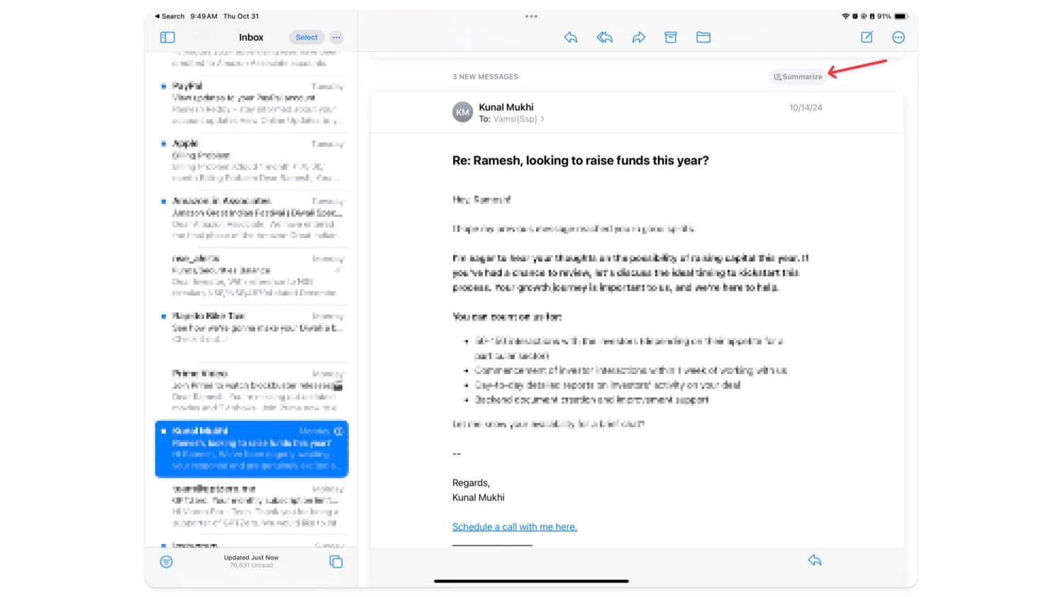 new apple intelligence features in mail