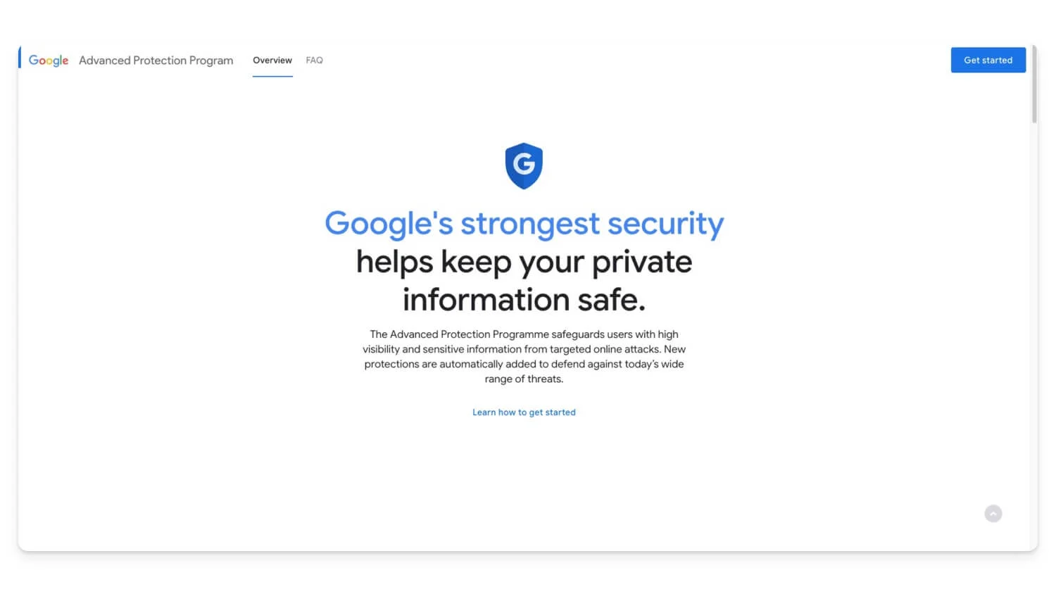 google advanced protection mode