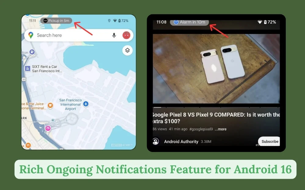 rich ongoing notifications feature for android 16