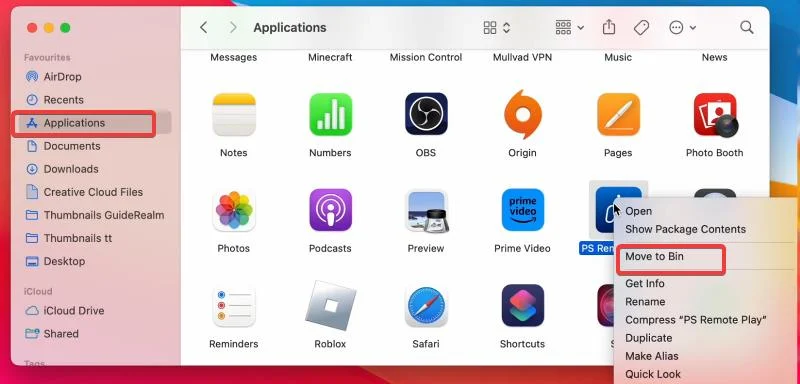 uninstall an app on mac