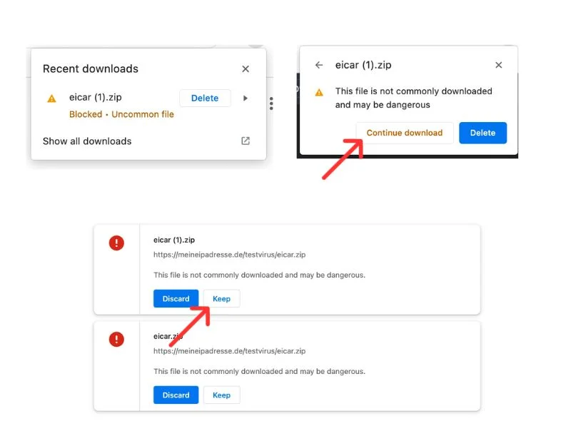 google chrome blocked downloads manuall override