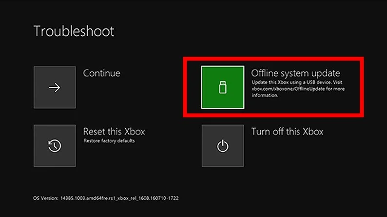 xbox one offline system update