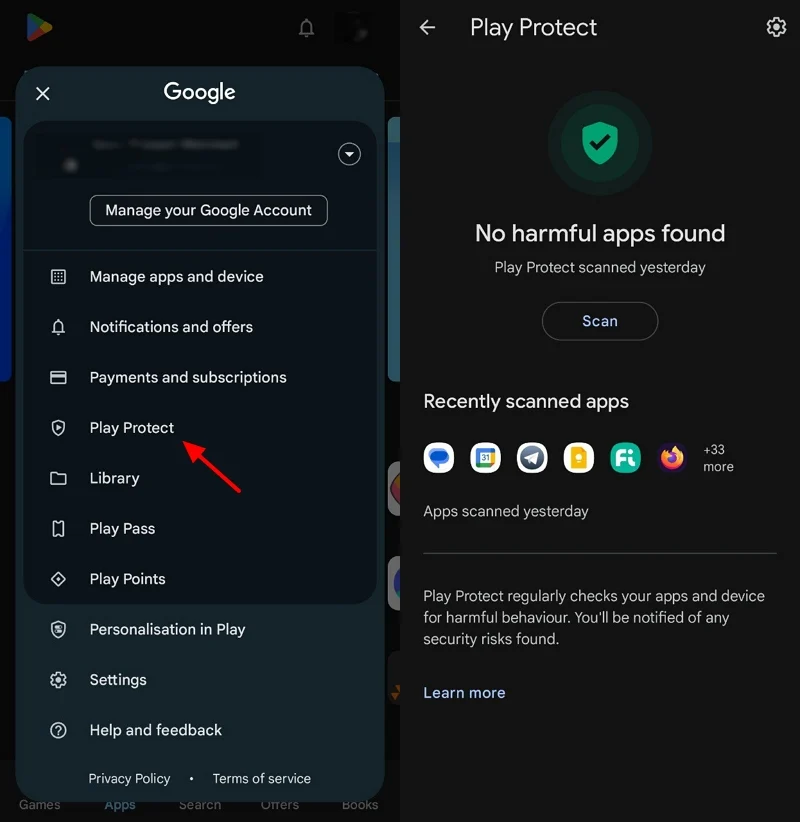 play protect in google play store