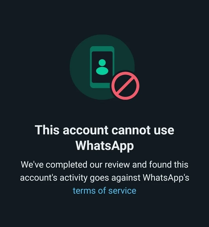 banned whatsapp account