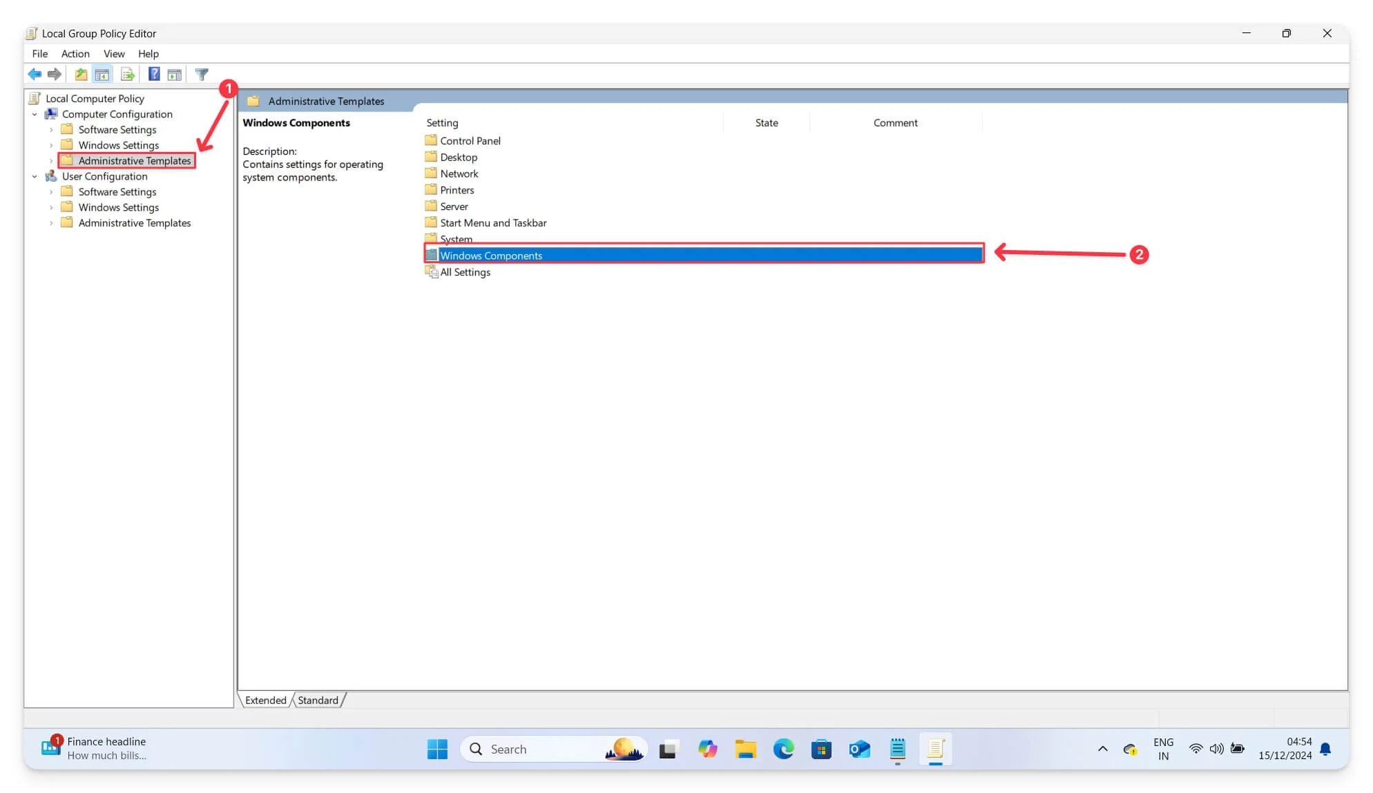 windows group policy configuration administrative templates