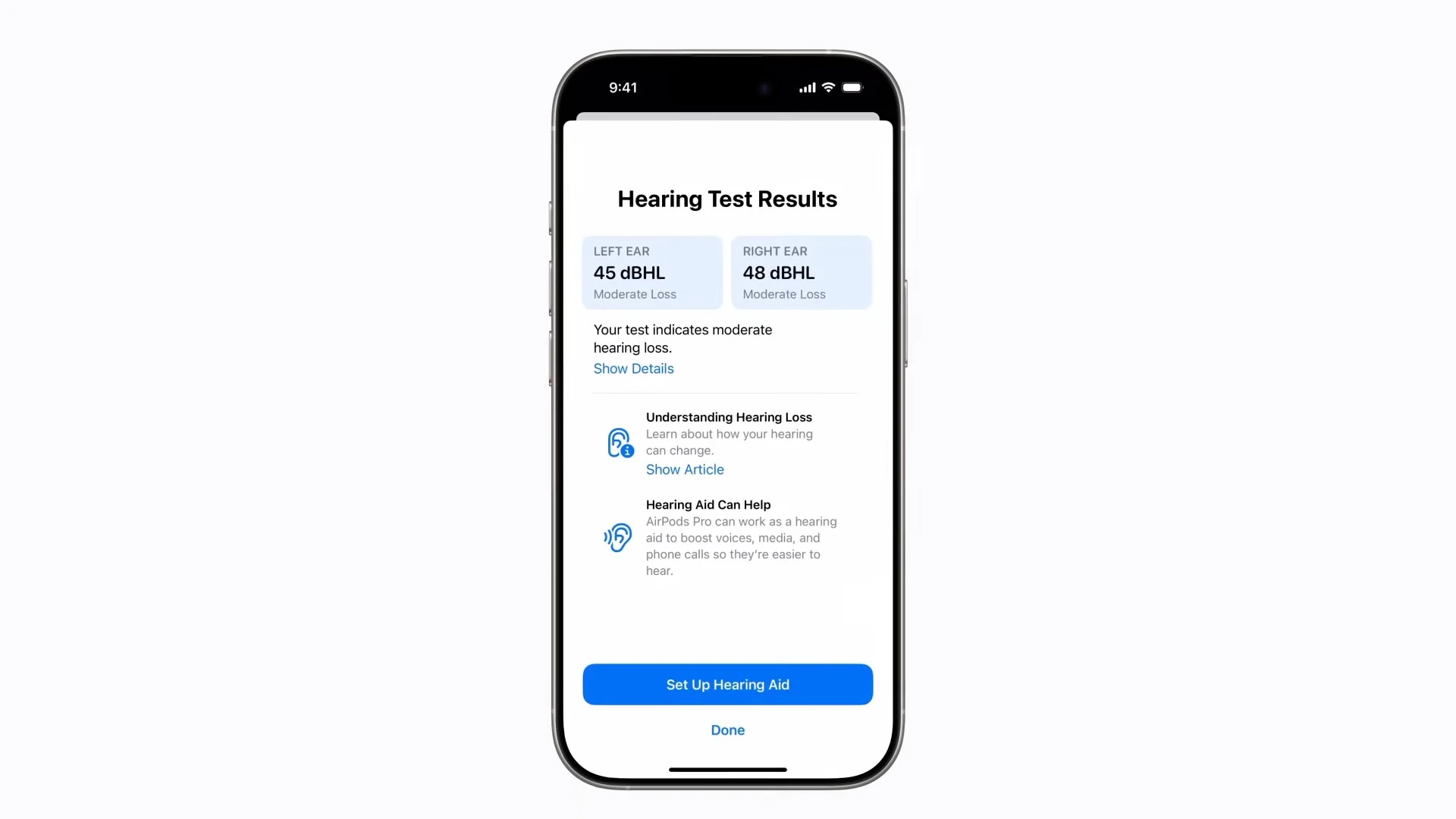 hearing test results