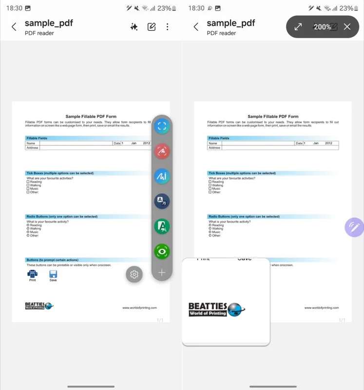 using the magnify option with the s pen to zoom in on a document on a galaxy phone.