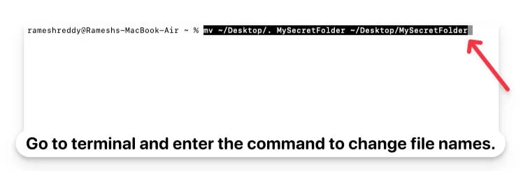 use terminal to change folder and file names